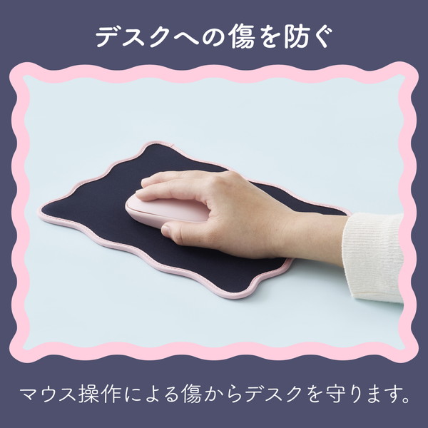 ELECOM エレコム MP-UK01NV マウスパッド ウェーブデザイン ズレにくい 裏面ラバー ネイビー 【キャンセル不可・北海道沖縄離島配送不可】