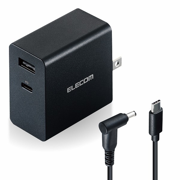 ELECOM 쥳 ACDC-PD10525BK ɎPCACގ̎ߎ USB PDб 52.5W Type-C1Ύߎ USB-AҎ1Ύߎ GaN(ⲽގ؎) C-ݷȎ̎ގ° 2m ̎ގ׎ ڥ󥻥Բġ̳ƻΥԲġ