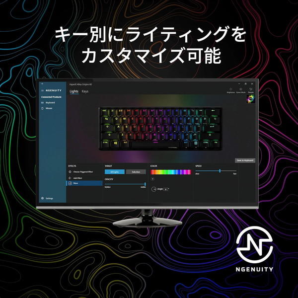 HyperX メカニカルキーボード HyperX Alloy Origins 60 赤軸 キー側面セカンダリ機能印刷 英語配列 RGB発光 小型ゲーミングキーボード ブラック 4P5N4AA#ABA 【キャンセル不可・北海道沖縄離島配送不可】 -お取り寄せ-