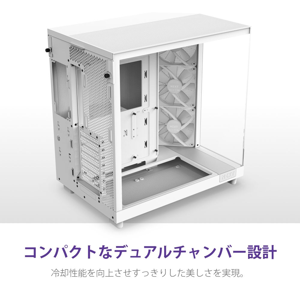 NZXT H6 FLOW �ߥɥ륿�PC������ CC-H61FW-R1 �ڥ���󥻥��Բġ��̳�ƻ����Υ�������Բġ�