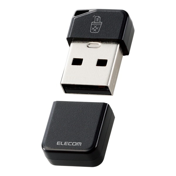 ELECOM エレコム MF-USB3032GBK USBメモリ USB3.2(Gen1) 小型 高速データ転送 キャップ ストラップホール付 データ消去防止ソフト 32GB ブラック【キャンセル不可・北海道沖縄離島配送不可】