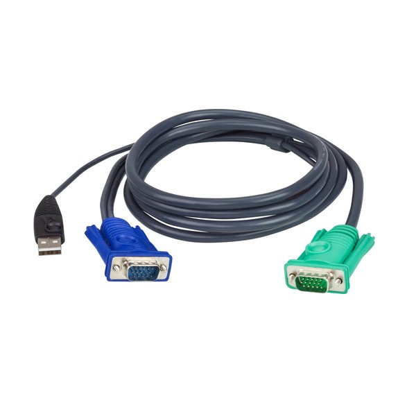 ATEN KVM�ɥ���ѥ����֥� 2L-5202U Ĺ����1.8m USB KVM�����֥� 3 in 1 SPHD���ͥ�������°�ڥ���󥻥��Բġ��̳�ƻ����Υ�������Բġ�-������-