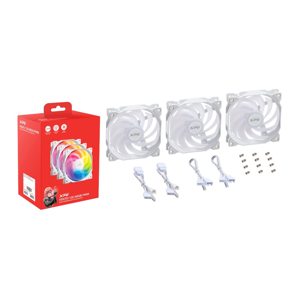 ������FAN XPG  VENTO 120ARGB PWM��VENTO120ARGBPWM3C-WHCWW�ʥۥ磻�� 3�ĥѥå�)�ڥ���󥻥��Բġ��̳�ƻ����Υ�������Բġ�