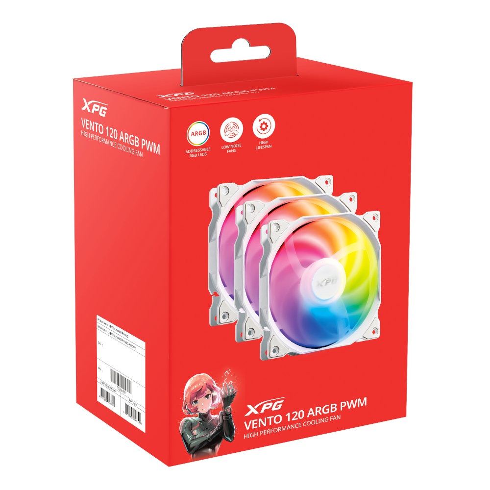 ������FAN XPG  VENTO 120ARGB PWM��VENTO120ARGBPWM3C-WHCWW�ʥۥ磻�� 3�ĥѥå�)�ڥ���󥻥��Բġ��̳�ƻ����Υ�������Բġ�