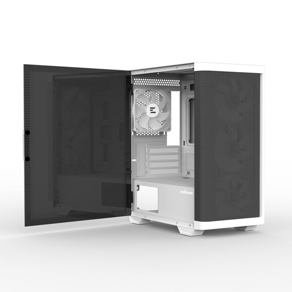 ZALMAN PC������ M4 White �ۥ磻�� M4 WHITE �ߥ˥��  �ե���ȥ�å��� ARGB�ե���4����� microATX / Mini-ITX �������饹�ڥ���󥻥��Բġ��̳�ƻ����Υ�������Բġ� -������-