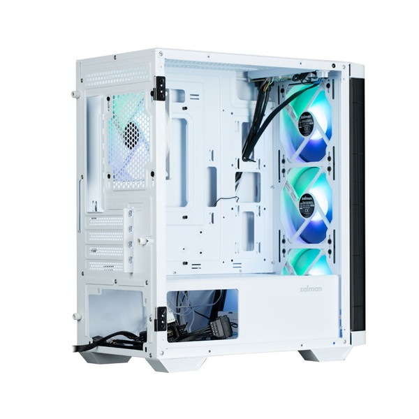 ZALMAN PC������ M4 White �ۥ磻�� M4 WHITE �ߥ˥��  �ե���ȥ�å��� ARGB�ե���4����� microATX / Mini-ITX �������饹�ڥ���󥻥��Բġ��̳�ƻ����Υ�������Բġ� -������-