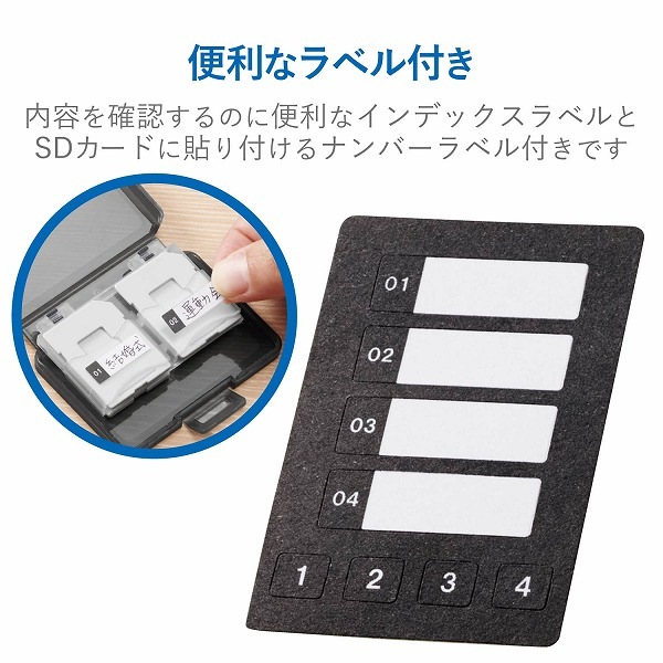 ELECOM ���쥳�� CMC-06NMC4 SD�����Ďގ����� 4���Ǽ SD microSD �ڥ���󥻥��Բġ��̳�ƻ����Υ�������Բġ�