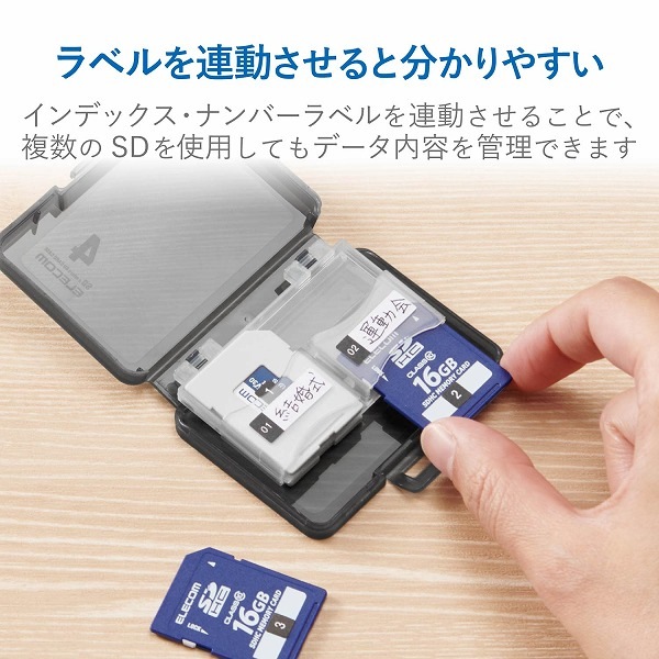 ELECOM ���쥳�� CMC-06NMC4 SD�����Ďގ����� 4���Ǽ SD microSD �ڥ���󥻥��Բġ��̳�ƻ����Υ�������Բġ�