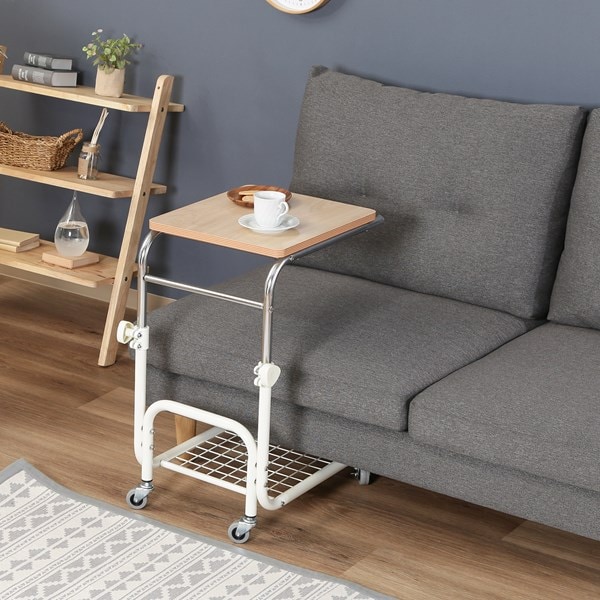 不二貿易 ベッドテーブル BT-018WH BT-018WH 商品コード70394【代引・日時指定・キャンセル不可・北海道沖縄離島配送不可】 -お取リ寄せ-