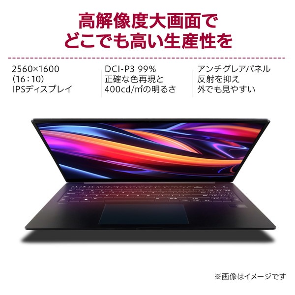 ノートパソコン LG gram Pro 16Z90TS-GU89J 16インチ 1920×1200 ノングレア IPSパネル Core Ultra 7 258V SSD:1TB メモリ:32GB Windows 11 Home メタグレー