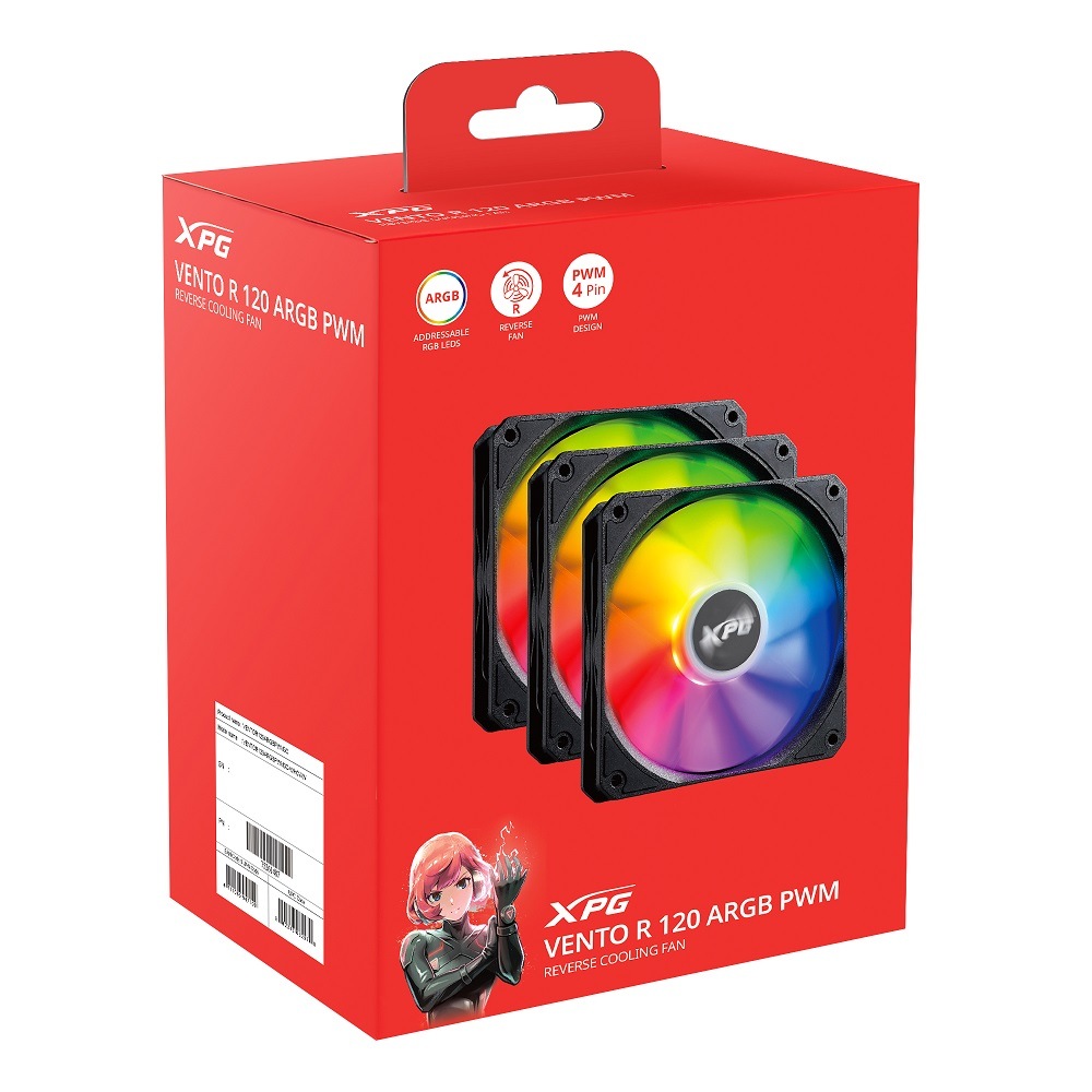 ��С���������FAN XPG VENTOR120ARGBPWM3C-BKCWW(�֥�å� 3�ĥѥå�)�ڥ���󥻥��Բġ��̳�ƻ����Υ�������Բġ�