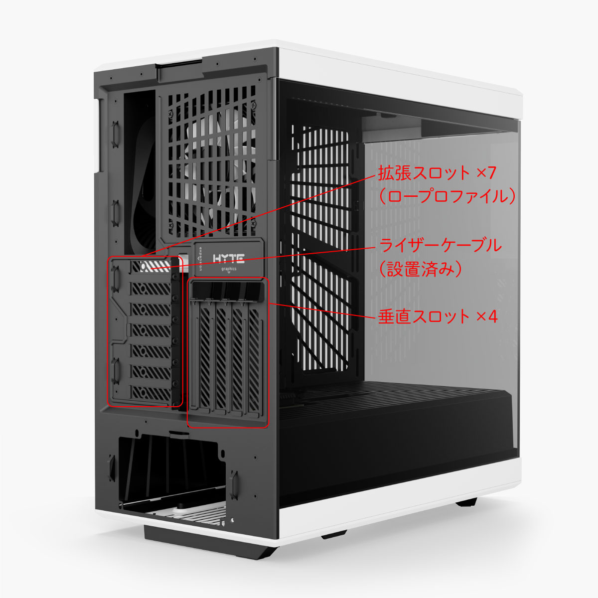 HYTE �ü����PC������ Y40  Red �ڥ���󥻥��Բġ��̳�ƻ����Υ�������Բġ�