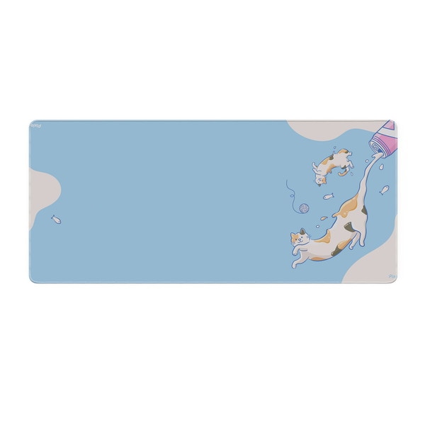 Pixio ゲーミングマウスパッド PXMP024XXL-O PXMP024XXL Mouse Pad 猫は液体(ブルー) 900×400mm ワイドサイズ 撥水加工 ステッチ加工 【キャンセル不可・北海道沖縄離島配送不可】