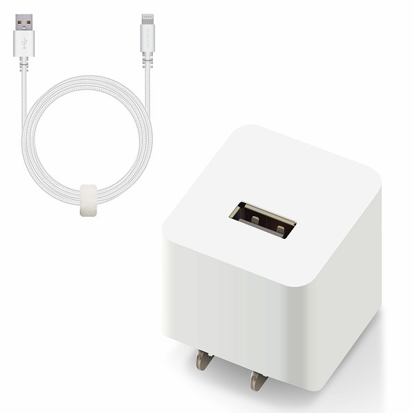 ELECOM ���쥳�� MPA-ACL09WH LightningAC���Ŵ� 2.4A���� �����̎ގ�Ʊ�� 1.5m ���ѵ׎����̎ގ� �Ύ܎��� �ڥ���󥻥��Բġ��̳�ƻ����Υ�������Բġ�