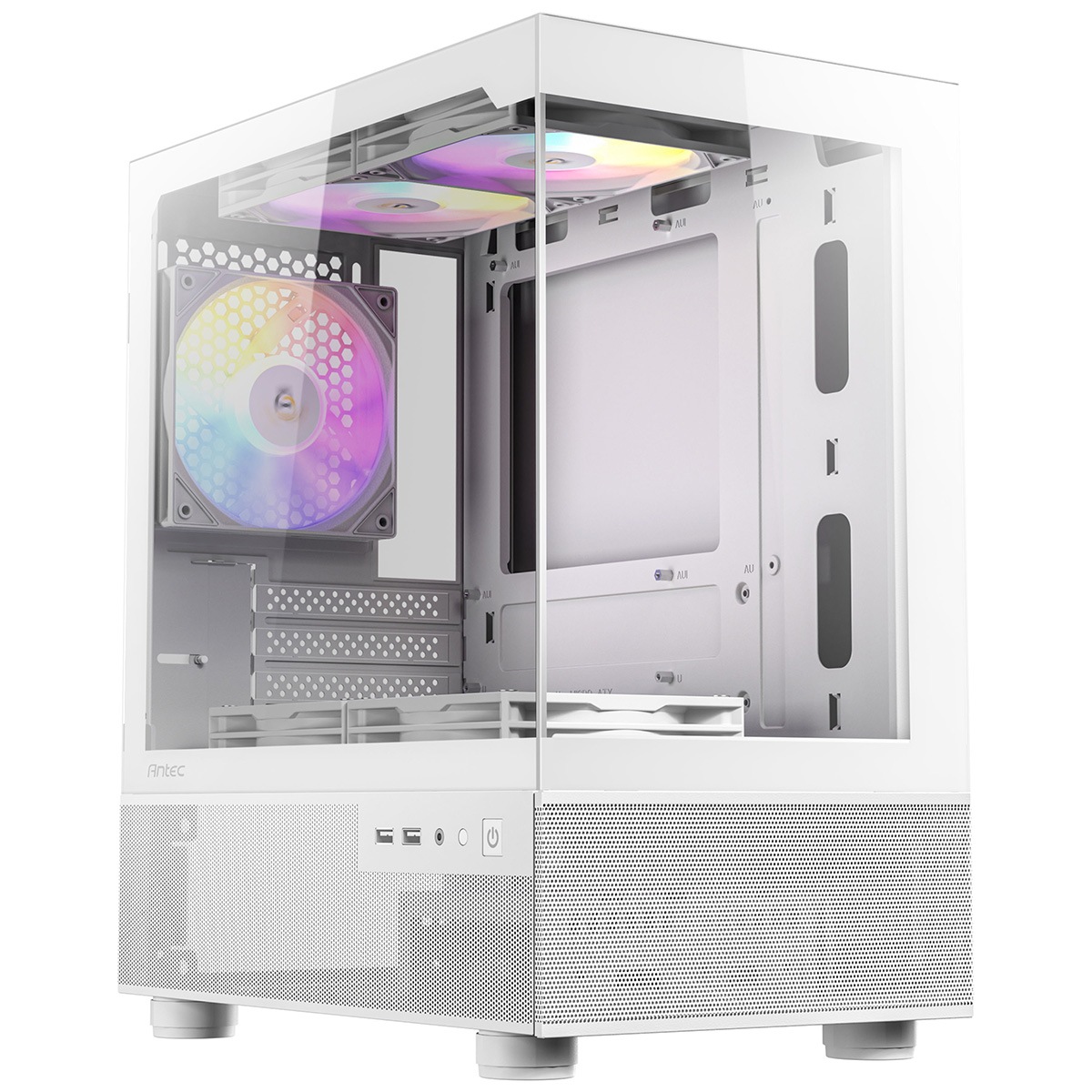ANTEC ピラーレス式ミニタワーPCケース CX200M RGB Elite White 白 【キャンセル不可・北海道沖縄離島配送不可】