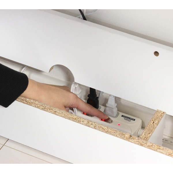 クロシオ 配線収納デスク フットレスト付 25218 【代引・日時指定・キャンセル不可・北海道沖縄離島配送不可】 -お取り寄せ-