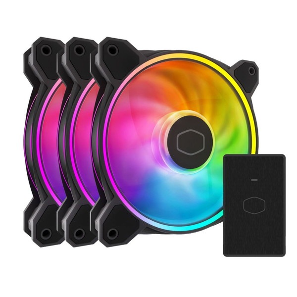 CoolerMaster �ǥ奢��롼��LED���꡼���ե��� MasterFan MF120 Halo2 3�ĥѥå� ��MasterFan MF120 Halo2 3in1�� MFL-B2DN-213P2-R2 �֥�å� ���ڥ���󥻥��Բġ��̳�ƻ����Υ�������Բġ�