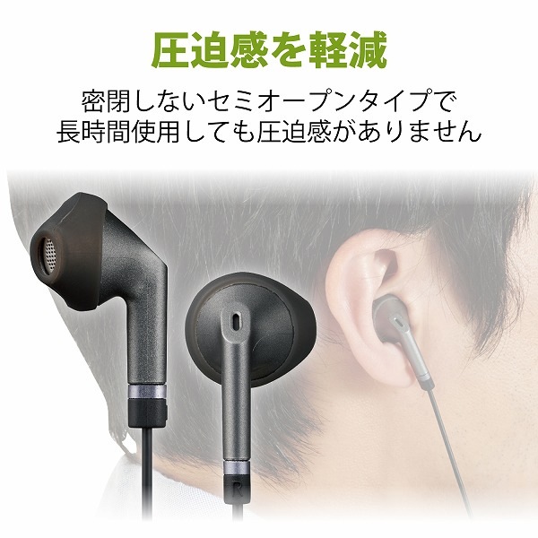 ELECOM ���쥳�� EHP-FS10IMBK ���Îڎ����ԎΎ� ���Ў����̎ߎݷ� ��3.5mm �ώ����� Fast Music FS10I 13.6mm�Ďގ׎��ʎގ� ���ѵ׎����̎ގ� �̎ގ׎��� �ڥ���󥻥��Բġ��̳�ƻ����Υ�������Բġ�