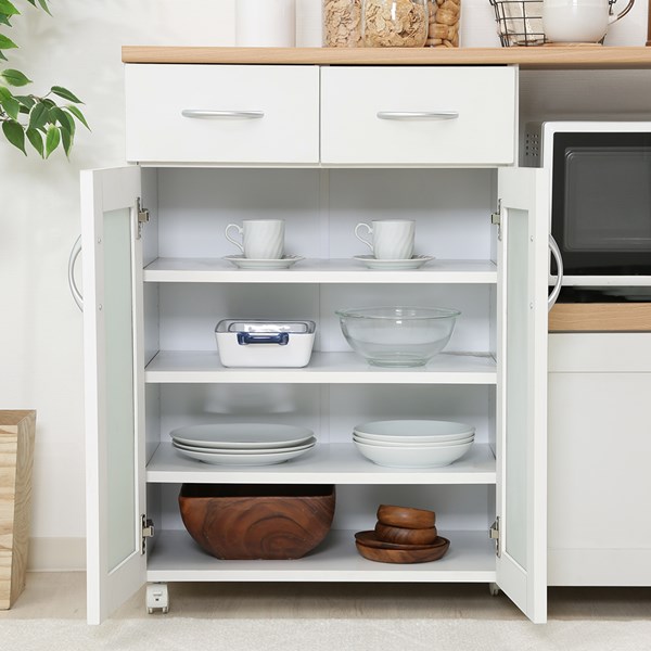 不二貿易 キッチンカウンター サージュ WH×NA 120幅(96820) 2019-1009-04 商品コード99523【代引・日時指定・キャンセル不可・北海道沖縄離島配送不可】 -お取リ寄せ-