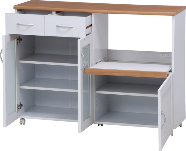 不二貿易 キッチンカウンター サージュ WH×NA 120幅(96820) 2019-1009-04 商品コード99523【代引・日時指定・キャンセル不可・北海道沖縄離島配送不可】 -お取リ寄せ-