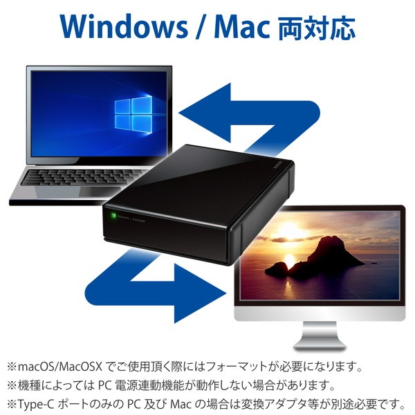 ELECOM 쥳 ELD-EEN080UBK դϡɥǥHDD)USB 3.0/2.0б3.58TBƥкǡήɻߡڥ󥻥Բġ̳ƻΥԲġ