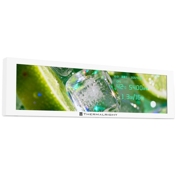 Thermalright 9.16インチIPSディスプレイ搭載ガジェット TH-TV916LCD-WH PCケースにマグネット設置可能 60Hzリフレッシュレート USB Type-A 解像度 : 1920×480 ホワイト Type-A Trofeo Vision 9.16 LCD white 【キャンセル不可・北海道沖縄離島配送不可】 -お取り寄せ-