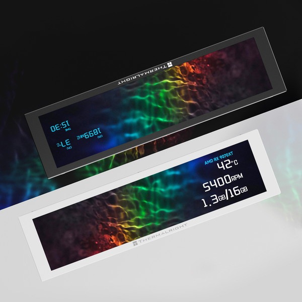 Thermalright 9.16インチIPSディスプレイ搭載ガジェット TH-TV916LCD-WH PCケースにマグネット設置可能 60Hzリフレッシュレート USB Type-A 解像度 : 1920×480 ホワイト Type-A Trofeo Vision 9.16 LCD white 【キャンセル不可・北海道沖縄離島配送不可】 -お取り寄せ-