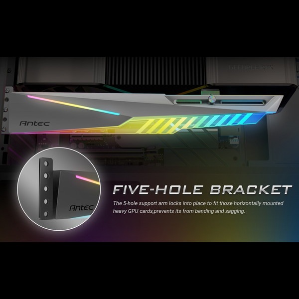 Antec GPU���ݡ��ȥ��ơ� Dagger ARGB �ۥ磻�� AT-HGPUH-ARGB-W GPU��170��270mm/�⤵40��65mm�б� ARGBȯ�� �ڥ���󥻥��Բġ��̳�ƻ����Υ�������Բġ�