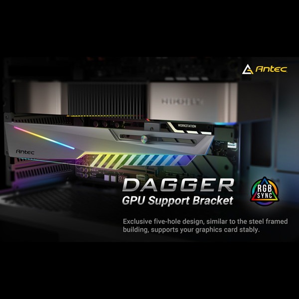 Antec GPU���ݡ��ȥ��ơ� Dagger ARGB �ۥ磻�� AT-HGPUH-ARGB-W GPU��170��270mm/�⤵40��65mm�б� ARGBȯ�� �ڥ���󥻥��Բġ��̳�ƻ����Υ�������Բġ�
