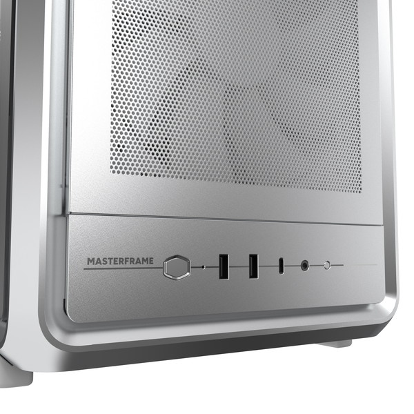 CoolerMaster PCケース ミドルタワーケース MF500M-SHNN-S00 (MasterFrame 500 Mesh Silver)【キャンセル不可・北海道沖縄離島配送不可】