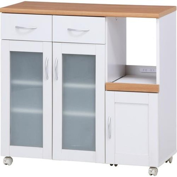 不二貿易 キッチンカウンター サージュ WH×NA 90幅(96819) 2019-1009-03 商品コード99522【代引・日時指定・キャンセル不可・北海道沖縄離島配送不可】 -お取リ寄せ-