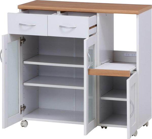 不二貿易 キッチンカウンター サージュ WH×NA 90幅(96819) 2019-1009-03 商品コード99522【代引・日時指定・キャンセル不可・北海道沖縄離島配送不可】 -お取リ寄せ-