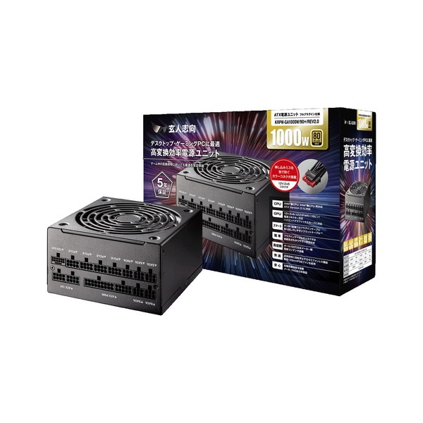 ���ͻָ� ATX�Ÿ� KRPW-GA1000W/90+/REV2.0 | ���ͻָ� KRPW-GA REV2.0���꡼�� 80PLUS GOLD �ե�åȥ����֥���ե�ץ饰���� ATX�Ÿ� (1000W���֥�å�) �ڥ���󥻥��Բġ��̳�ƻ����Υ�������Բġ�