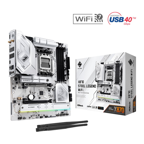 ASRock �ޥ����ܡ��� X870 Steel Legend WiFi / AMD X870���åץ��å� / AMD Ryzen 9000/8000/7000�б� / ATX�ե�����ե������� / PCI Express 5.0 x16�����å� �ڥ���󥻥��Բġ��̳�ƻ����Υ�������Բġ�
