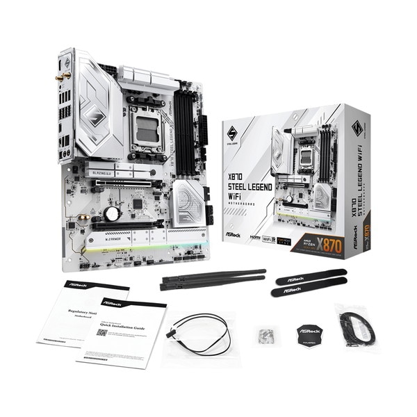ASRock �ޥ����ܡ��� X870 Steel Legend WiFi / AMD X870���åץ��å� / AMD Ryzen 9000/8000/7000�б� / ATX�ե�����ե������� / PCI Express 5.0 x16�����å� �ڥ���󥻥��Բġ��̳�ƻ����Υ�������Բġ�