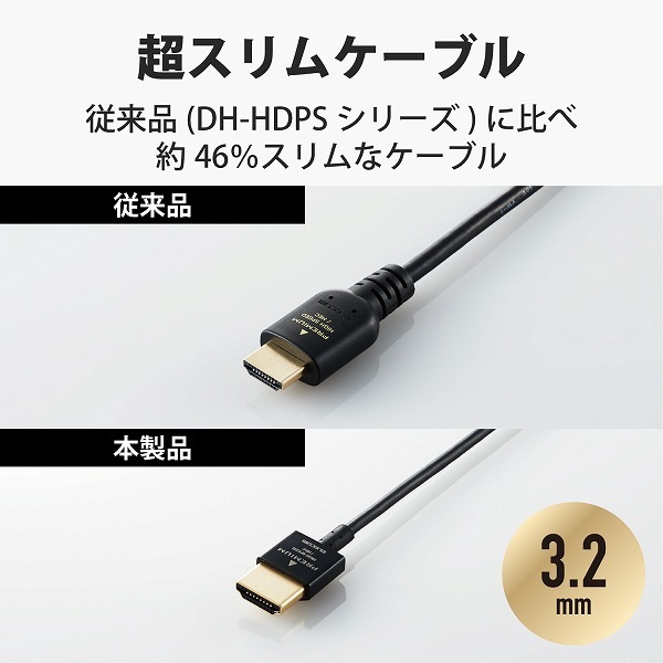 ELECOM ���쥳�� CAC-HDPSS10BK HDMI�����̎ގ� Premium �����ʎߎ����؎� 1.0m �̎ގ׎��� �ڥ���󥻥��Բġ��̳�ƻ����Υ�������Բġ�