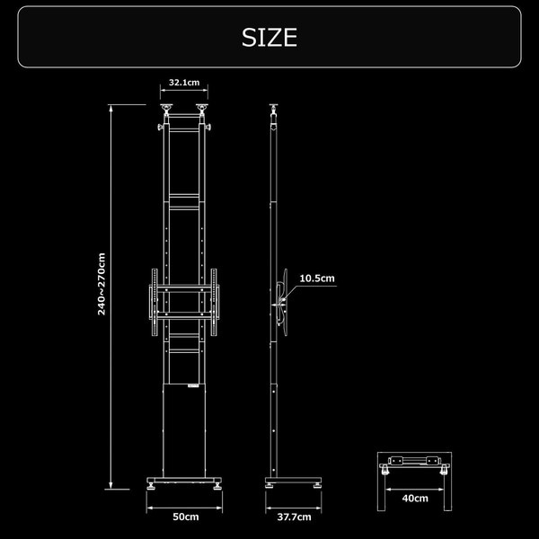 Bauhutte BHV-2400-BK モニター台 Bauhutte BHV-2400-BK モニター台 ツインポールテレビスタンド BHV