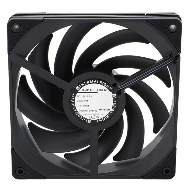 Thermalright �����ޥ�饤�� TL-B14B-EXTREM 140mm 4PIN PWM�ե��� BLACK �֥�å� �ǥ奢������ʥߥå��Х�󥷥󥰥⡼���� �ե��󥵥���:140��140��25mm �ե�������:110.4CFM �Υ���:31.4dBA �ڥ���󥻥��Բġ��̳�ƻ����Υ�������Բġ� -������-