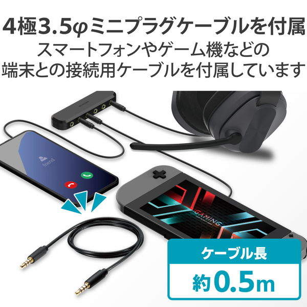 ELECOM エレコム EHP-35AD05BK イヤホンジャック マルチイヤホンスプリッター 5分配 φ3.5mm 4極 ミニジャック×6 ボイスチャット 通話【キャンセル不可・北海道沖縄離島配送不可】