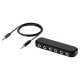 ELECOM エレコム EHP-35AD05BK イヤホンジャック マルチイヤホンスプリッター 5分配 φ3.5mm 4極 ミニジャック×6 ボイスチャット 通話【キャンセル不可・北海道沖縄離島配送不可】