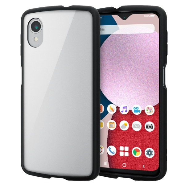 ELECOM エレコム PM-G227TSLFCBK Galaxy A23 5G ( SC-56C / SCG18 ) ケース カバー ハイブリッド 耐衝撃 衝撃吸収 軽量 薄型 ストラップホール付 背面クリア フレームカラー ブラック【キャンセル不可・北海道沖縄離島配送不可】