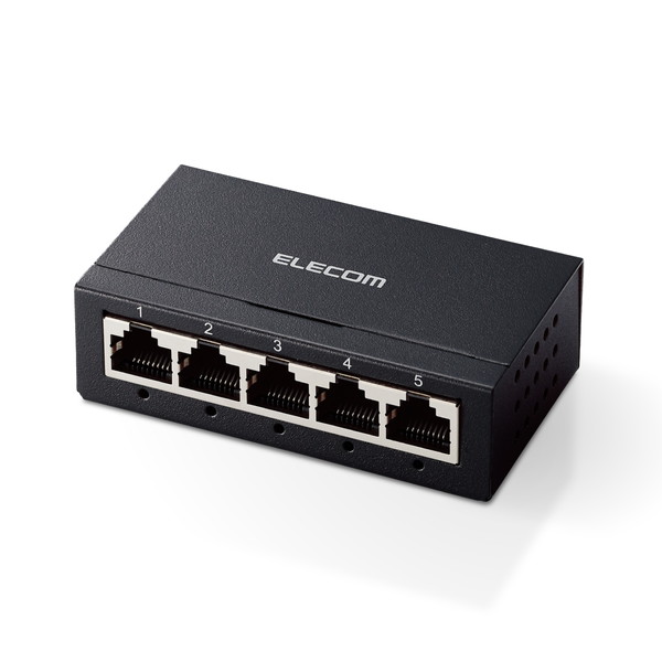 ELECOM ���쥳�� EHC-G05MA-B �����å��󥰥ϥ� LAN �ϥ� 5�ݡ��� Giga�б� 1000/100/10Mbps ��°���� AC�Ÿ� �ե���쥹 �Ų� �ʥ��͵�ǽ �ɳݤ������б� �֥�å��ڥ���󥻥��Բġ��̳�ƻ����Υ�������Բġ�