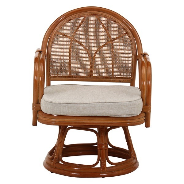 不二貿易 ラタン 回転チェア(ミドル) LBR−KD 1PC梱包 商品コード61872 【代引・日時指定・キャンセル不可・北海道沖縄離島配送不可】 -お取リ寄せ-