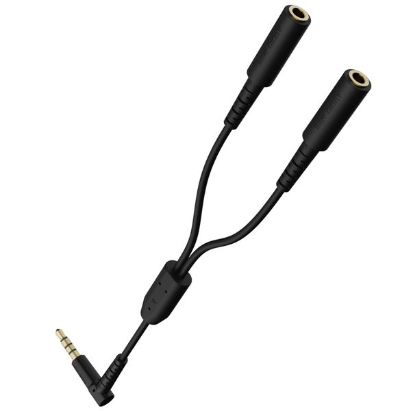 ELECOM エレコム EHP-35W02BK オーディオケーブル 2分配 φ3.5mm 4極 ミニプラグ to ミニジャック×2 イヤホンジャック 二股 ボイスチャット 通話【キャンセル不可・北海道沖縄離島配送不可】