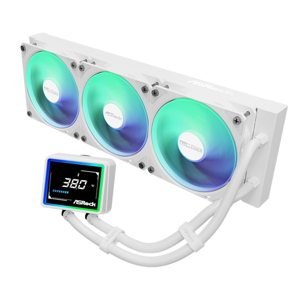 ASRock 水冷クーラー Challenger White 360 Digital ホワイト 簡易水冷クーラー 360デジタルオールインワン液体CPUクーラー 3インチスマートディスプレイ 360mmラジエーター 3相ポンプ ARGB LGA1851/1700 AM5/AM4対応 リアルタイム温度表示 Challengerシリーズ【キャンセル不可・北海道沖縄離島配送不可】 -お取り寄せ-