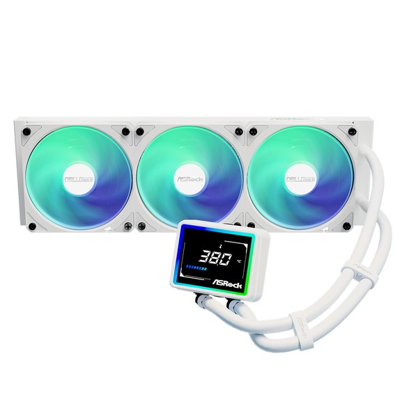 ASRock 水冷クーラー Challenger White 360 Digital ホワイト 簡易水冷クーラー 360デジタルオールインワン液体CPUクーラー 3インチスマートディスプレイ 360mmラジエーター 3相ポンプ ARGB LGA1851/1700 AM5/AM4対応 リアルタイム温度表示 Challengerシリーズ【キャンセル不可・北海道沖縄離島配送不可】 -お取り寄せ-