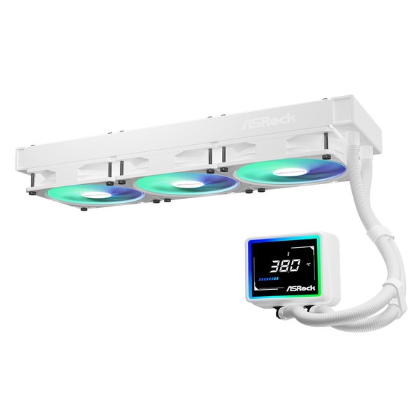 ASRock 水冷クーラー Challenger White 360 Digital ホワイト 簡易水冷クーラー 360デジタルオールインワン液体CPUクーラー 3インチスマートディスプレイ 360mmラジエーター 3相ポンプ ARGB LGA1851/1700 AM5/AM4対応 リアルタイム温度表示 Challengerシリーズ【キャンセル不可・北海道沖縄離島配送不可】 -お取り寄せ-