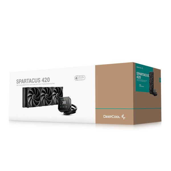 DEEPCOOL 水冷CPUクーラー R-SPT420-BKDSMP-G-1 SPARTACUS 420 420mmモデル 3.4インチ高精細LCDディスプレイ搭載 第6世代ポンプ採用 簡易水冷 フラグシップモデル Intel LGA1851/1700/1200/115x AMD AM5/AM4対応【キャンセル不可・北海道沖縄離島配送不可】