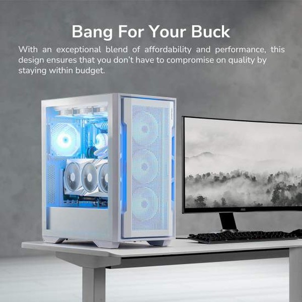 COUGAR PC������ CGR-5C78W-RGB (Uniface RGB White) �ߥɥ륿������� �ۥ磻�� 120mm ARGB �ե������ �ڥ���󥻥��Բġ��̳�ƻ����Υ�������Բġ�