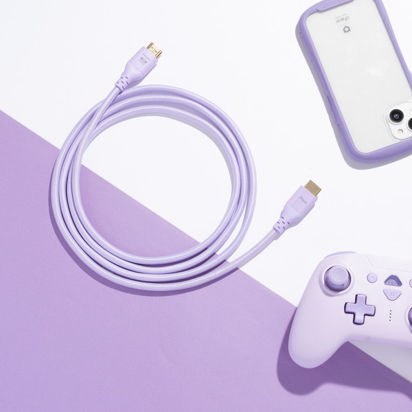 Pixio HDMI֥ PXH212B Pastel Purple Ĺ2m HDMI2.1 HDR 8Kб 120Hz ѥƥѡץ PXH212BPP-O ڥ󥻥Բġ̳ƻΥԲġ